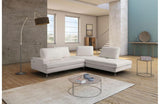 Voyager Modern Leather Sectional Sofa White