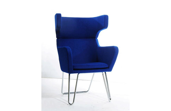 Anser Modern Fabric Lounge Chair Blue