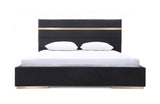 Cartier Modern Black Velvet & Brushed Bronze Bed