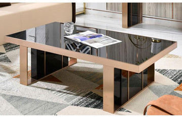 Cartier Modern Black & Rosegold Coffee Table