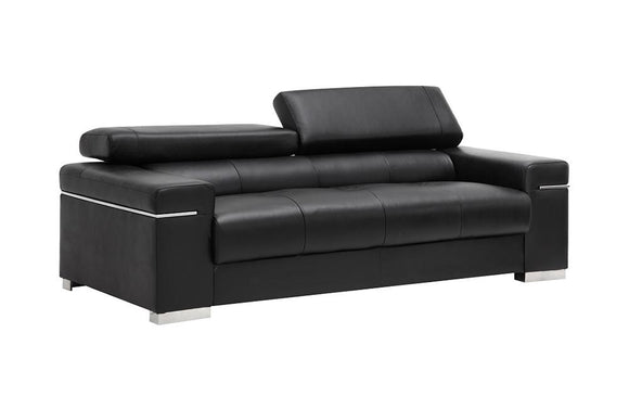 Vista Black Modern Leather Sofa