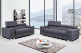 Vista Gray Modern Leather Sofa