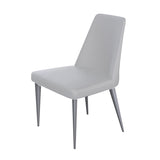 Polla Grey Ceramic table with extensions with Vittoria Light Grey Chairs