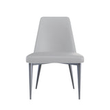 Polla Grey Ceramic table with extensions with Vittoria Light Grey Chairs