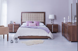 Viola Walnut 4-pc Modern Bedroom Set