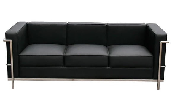 Tracy Italian Leather Sofa in Black