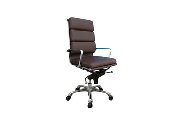 Plush Brown High Back Office Chair