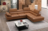 GIOVANNA Caramel Leather Sectional Sofa