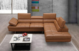 GIOVANNA Caramel Leather Sectional Sofa