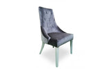 Charlotte - Grey Velour & White High Gloss Dining Chair (Set of 2)