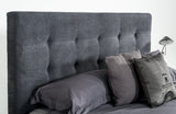 Modrest Addison Mid-Century Modern Grey Fabric & Walnut Bed