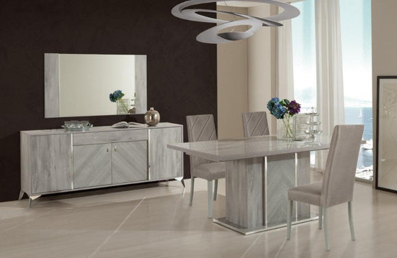 Valeria Italian Modern Grey Dining Table Set
