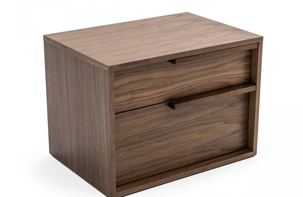 Modrest Amberlie Modern Walnut Nightstand