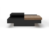 Modrest Ambry Modern Walnut and Flat Black Coffee Table