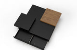 Modrest Ambry Modern Walnut and Flat Black Coffee Table