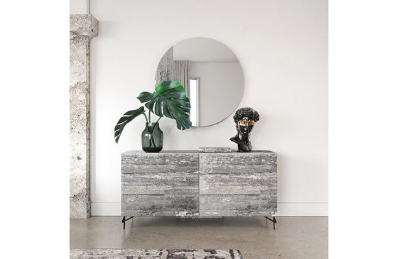 Nova Domus Aria Italian Modern Multi Grey with texture Round Mirror