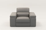 Divani Casa Atlantis Modern Light Grey Vegan Leather Accent Chair
