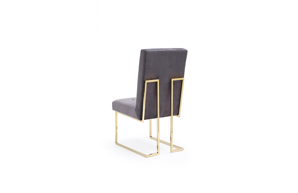 Modrest Legend Modern Grey Fabric & Gold Dining Chair (Set of 2)