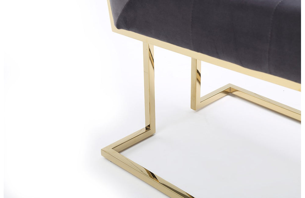 Modrest Legend Modern Black & Rosegold Dining Chair (Set of 2)