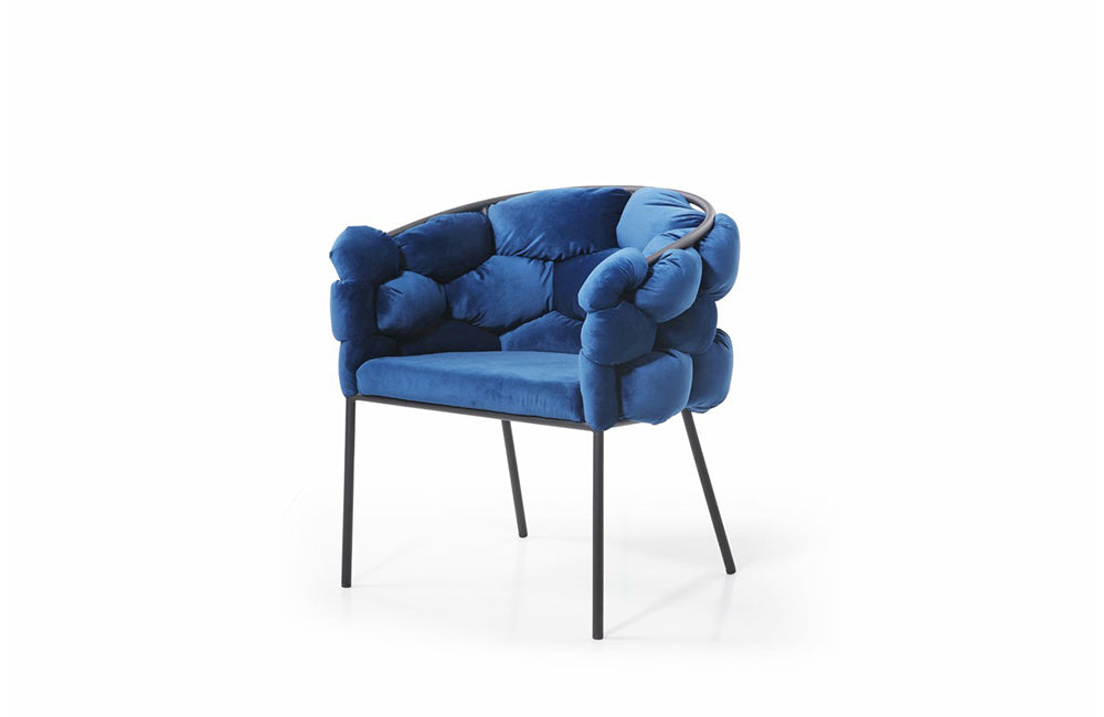 Modrest Debra Modern Blue Fabric Dining Chair