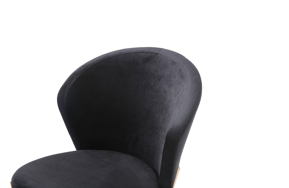 Modrest Nadia Modern Black Velvet & Rosegold Dining Chair (Set of 2)