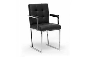 Modrest Click Modern Black Leatherette Dining Arm Chair