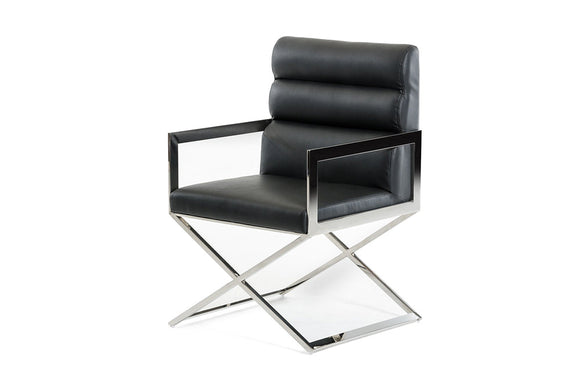 Modrest Capra Modern Black Leatherette Dining Chair