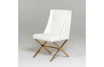 Modrest Alexia Modern White & Rosegold Dining Chair