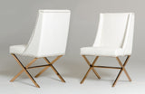 Modrest Alexia Modern White & Rosegold Dining Chair