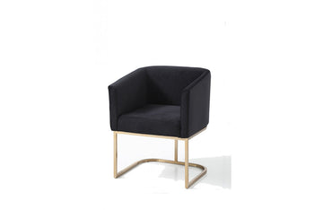 Modrest Yukon Modern Black Velvet & Gold Dining Chair