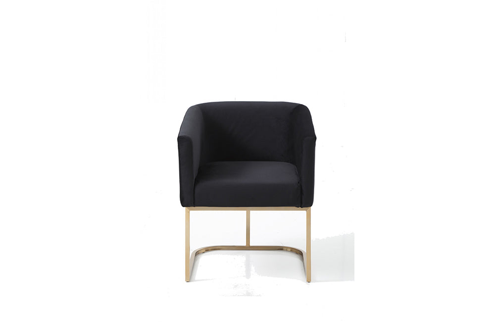 Modrest Yukon Modern Black Velvet & Gold Dining Chair