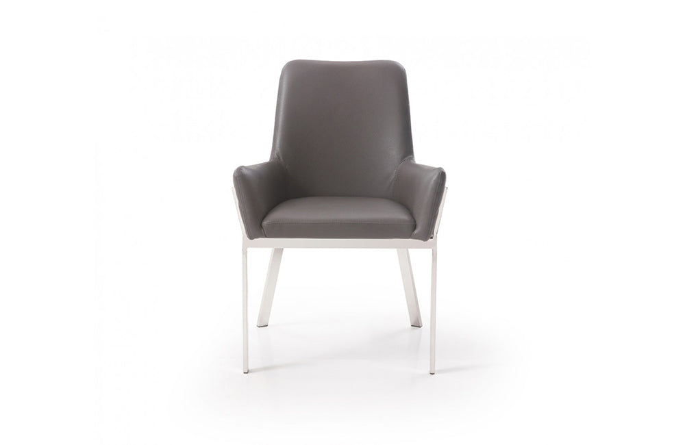 Modrest Robin Modern Grey Bonded Leather Dining Chair