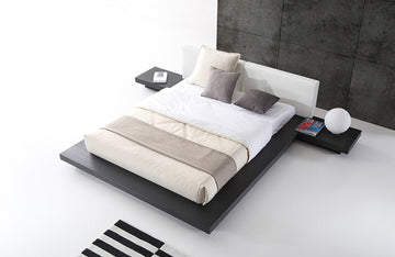 Modrest Opal Modern Wenge & White Platform Bed
