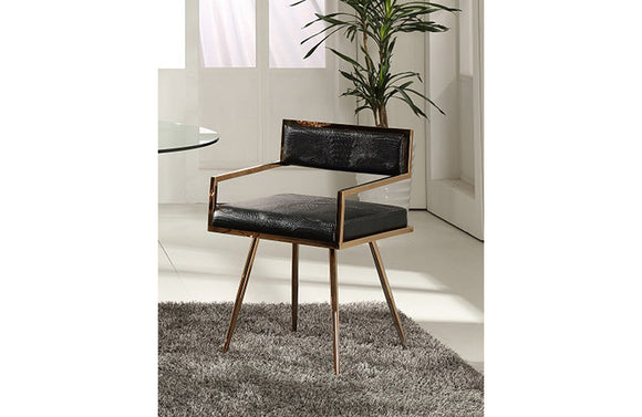 Modrest Rosario Modern Black & Rosegold Dining Chair