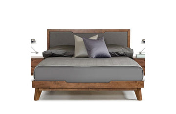 Soria Modern Gray & Walnut Bed