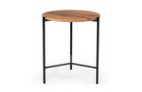Modrest Bacone Industrial Oak and Black Iron End Table
