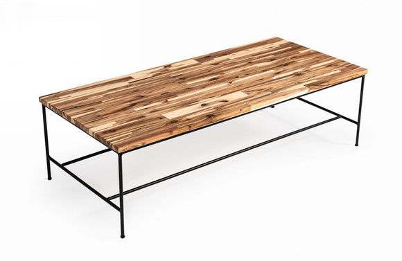 Modrest Bacone Industrial Oak and Black Iron Coffee Table