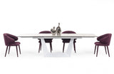 Modrest Baldwin Modern White Ceramic Extendable Dining Table