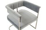Modrest Bavaria Modern Light Grey & Stainless Steel Dining Chair