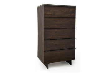 Modrest Selma Modern Dark Aged Oak and Concrete Top Chest