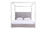 Modrest Arlene Modern Grey Elm & Stainless Steel Canopy Bed