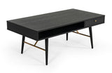 Modrest Billy Modern Black Oak & Gold Coffee Table