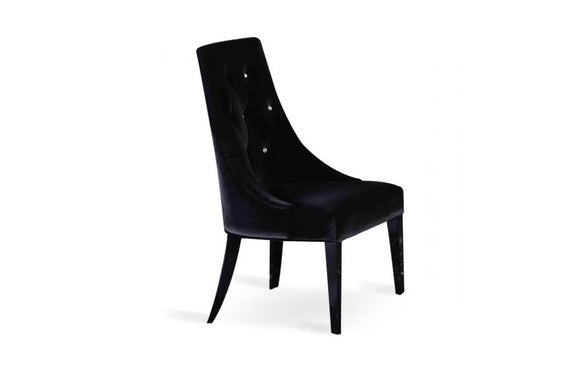 Charlotte Velour Dining Chair Black