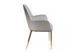 Modrest Blanton Modern Grey Leatherette & Gold Accent Chair