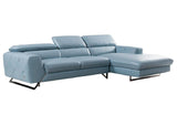 Aletta Blue Leather Sectional Sofa