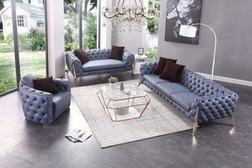 Lucia Blue Sofa Set