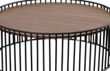Modrest Bronson Modern Walnut & Black Round Coffee Table