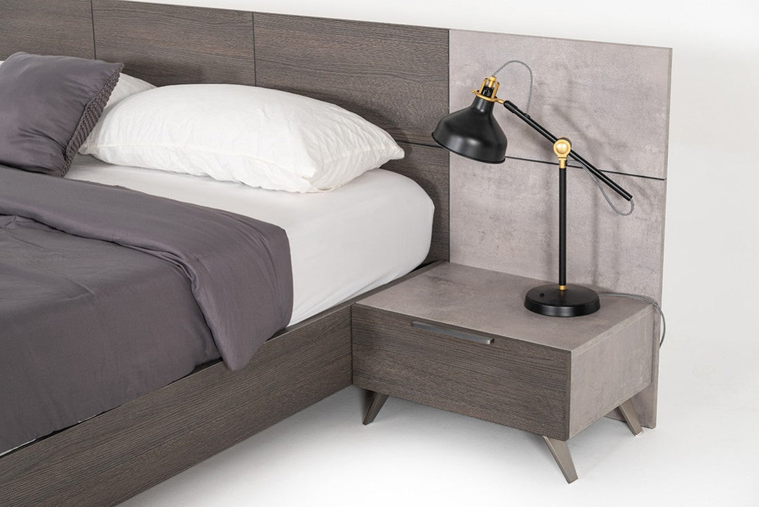 Nova Domus Bronx Italian Modern Faux Concrete & Grey Bed