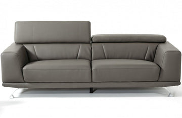 Divani Casa Brustle Modern Dark Grey Eco-Leather 89" Sofa