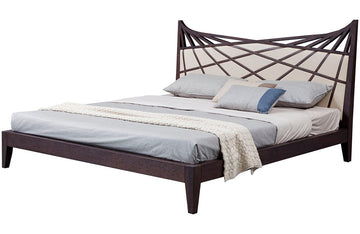 Modrest Prism Modern Brown & Beige Bonded Leather Bed